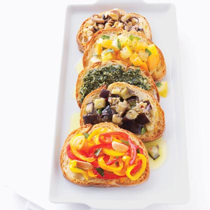 Eggplant with Mint Bruschetta