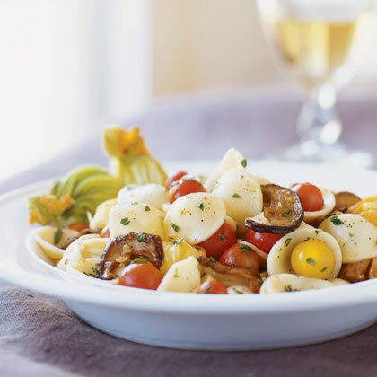 Porcini-Zucchini Blossom Orecchiette