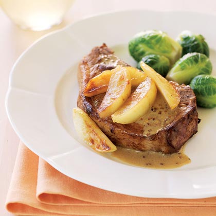 Cider-Brined Pork Chops with Sautéed Apples