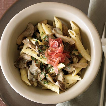 Penne with Oyster Mushrooms, Prosciutto, and Mint