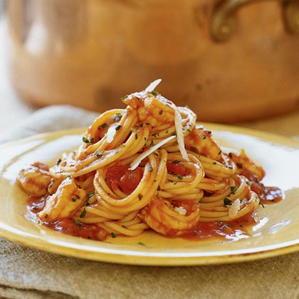 Italian-style Shrimp with Spaghetti