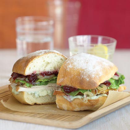 Turkey Sandwiches with Shallots, Cranberries, and Blue Cheese