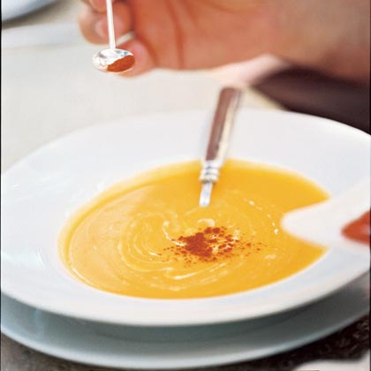 Squash Soup with Chili Purée