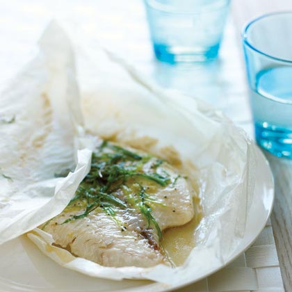 Green Onion and Sesame Parchment-baked Fish