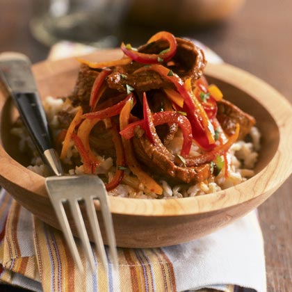 Mexican Flank Steak with Brown Rice