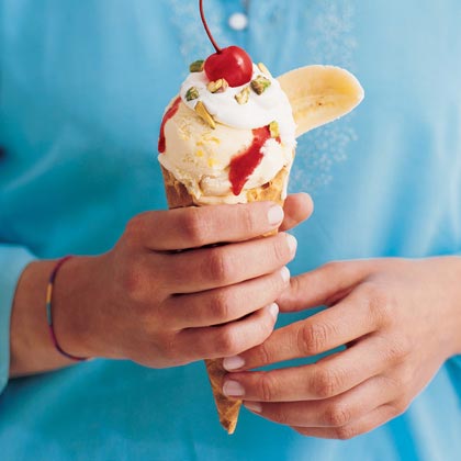 Banana Split in a Cone