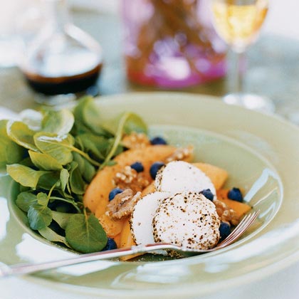 Melon and Goat Cheese Salad with Agrodolce Dressing