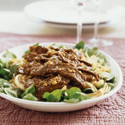 Hot Beef and Wilted Watercress Salad