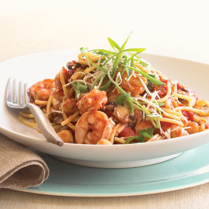 Shrimp and Chickpea Pasta