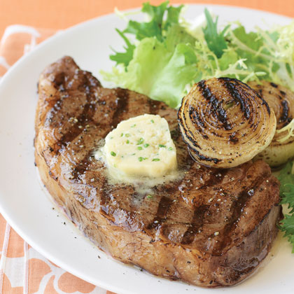 Grilled Rib-eye Steaks with Miso Butter