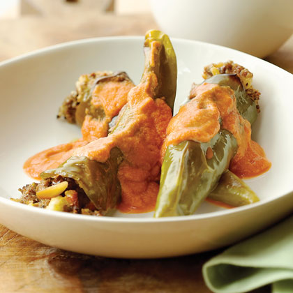 Green Chiles Stuffed with Almonds and Raisins