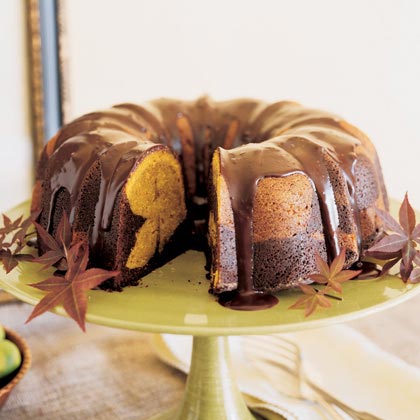 Chocolate-Pumpkin Marble Cake