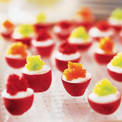 Radishes with Lemon Crème Fraîche and Tobiko