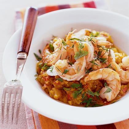 Golden Squash with Sautéed shrimp