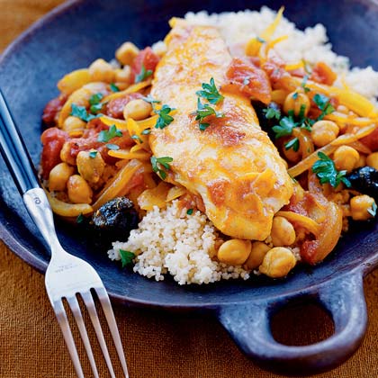 Tilapia with Tomatoes and Garbanzos