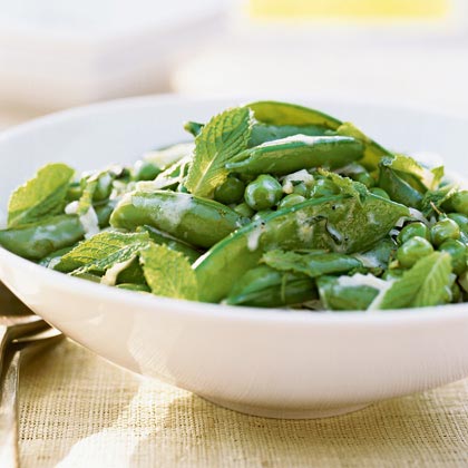Three Peas with Leeks, Mint, and Cream