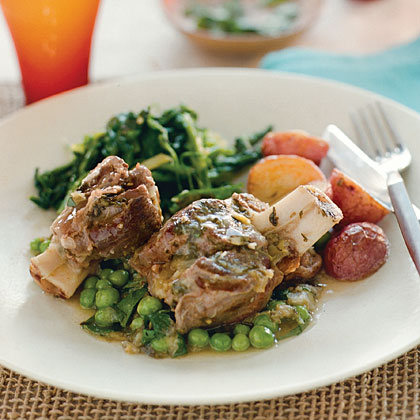 Lamb Stew with Green Chiles, Cilantro, and Peas