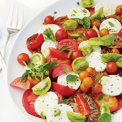Tomato and Herb Salad with Fresh Chive Cheese
