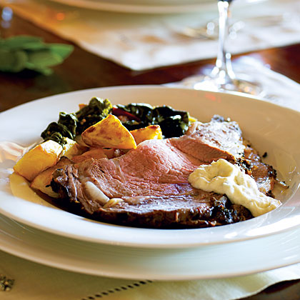 Salt- and Herb-Crusted Prime Rib with Fresh Horseradish Sauce