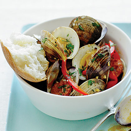 Steamed Clams and Chorizo