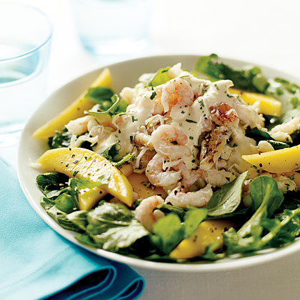 Crab, Shrimp, and Mango Salad with Yuzu Vinaigrette