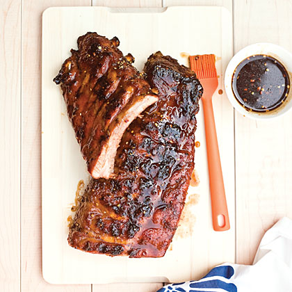 Grilled Baby Back Ribs with Sticky Brown Sugar Glaze