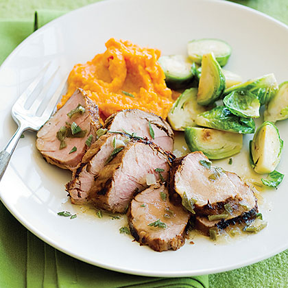Grilled Pork Tenderloin with Apple Sage Sauce