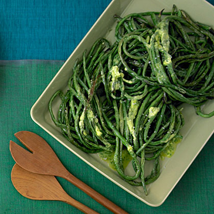 Roasted Long Beans with Herb Butter