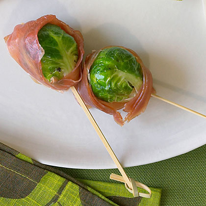 Brussels Sprout and Prosciutto Skewers