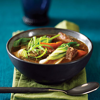 Chinese-Style Beef, Sweet Potato, and Bok Choy Stew