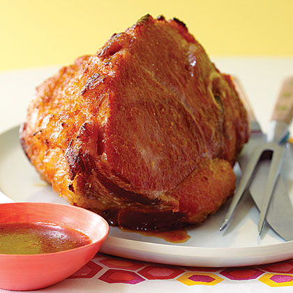 Baked Ham with Sticky Meyer Lemon-Spice Glaze