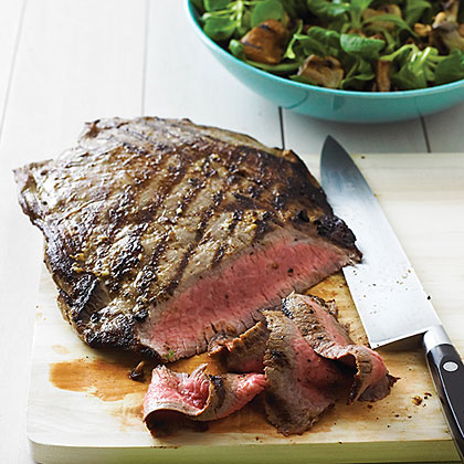 Grilled Horseradish Steak with Mushroom Salad