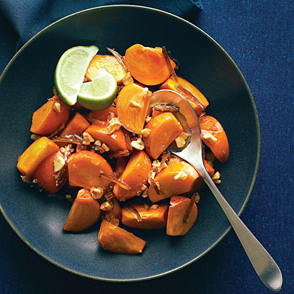 Persimmon Salad with Dates, Cashews, and Honey