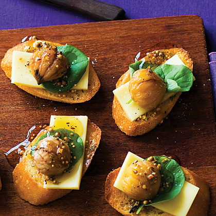 Chestnut and Sharp Cheddar Crostini
