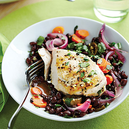 Chicken Escabeche with Cilantro Black Beans