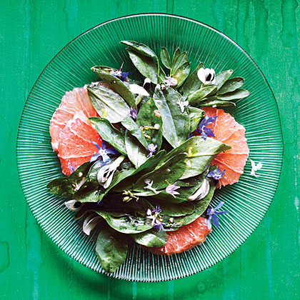 su-Fava Green, Grapefruit, and Flower Salad