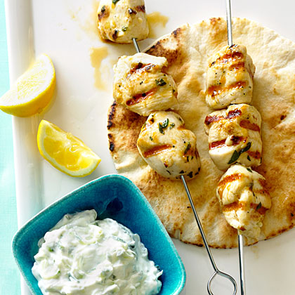 su-Chicken Souvlaki with Tzatziki