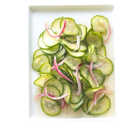 su-Sweet and Sour Cucumber and Red Onion Pickles