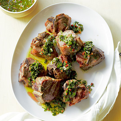 su-Grilled Lamb with Chocolate Mint Salsa