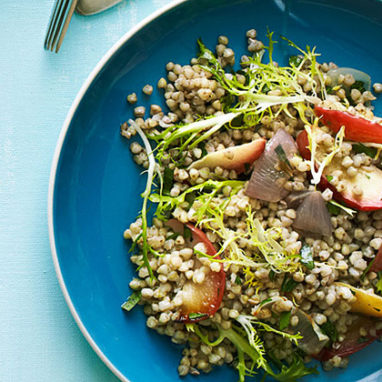 su-Warm Buckwheat Salad with Roasted Shallots, Apples, and Frisée