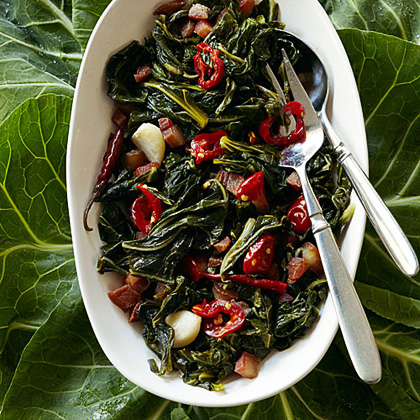 su-Collard Greens with Guanciale and Chiles