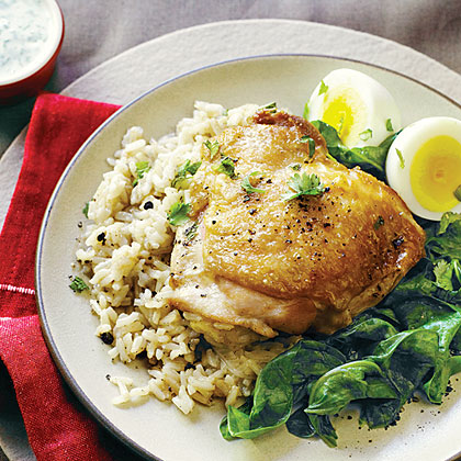 su-Spiced Chicken Pilaf with Eggs