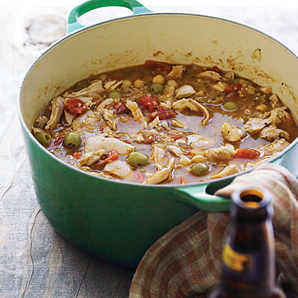 su-Chicken, Quinoa, and Green-Olive Stew