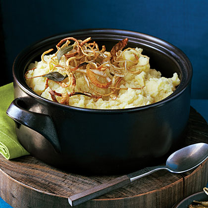 su-Mashed Potatoes and Parsnips with Crisp Root Vegetable Strips