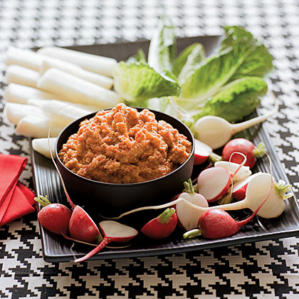 su-Red Pepper-Potato Dip with Crudités
