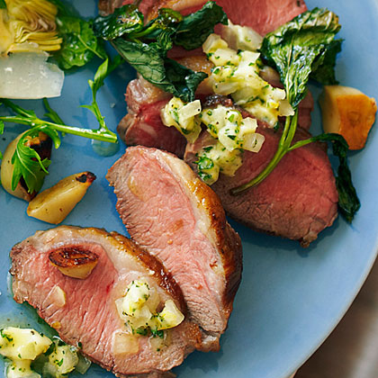 su-Spring Lamb Roasted with Mint and Garlic
