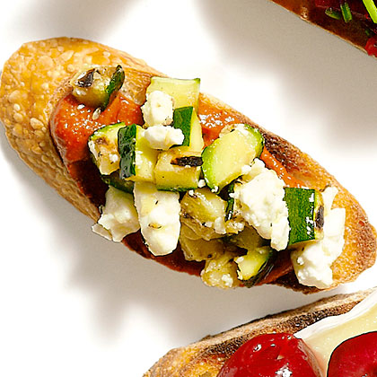 su-Zucchini and Harissa Bruschetta