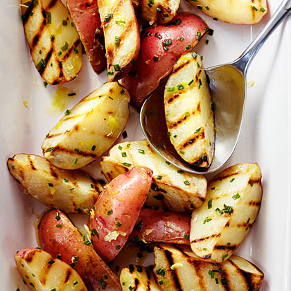 su-Grilled Lemon and Chive Potatoes