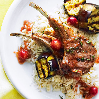 su-Grilled Lamb Chops with Turkish Grape Sauce