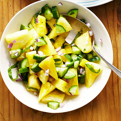 su-Pineapple, Cucumber, and Shiso Salad